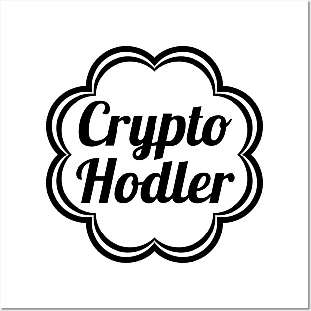 Crypto Hodler Lollipop White And Black Small Logo Wall Art by felixbunny